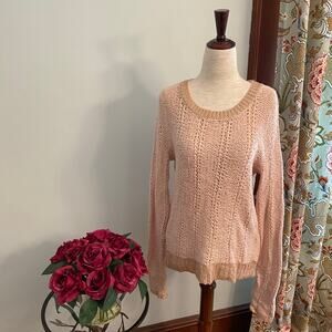 Moth for Anthropologie pink and rose gold sweater